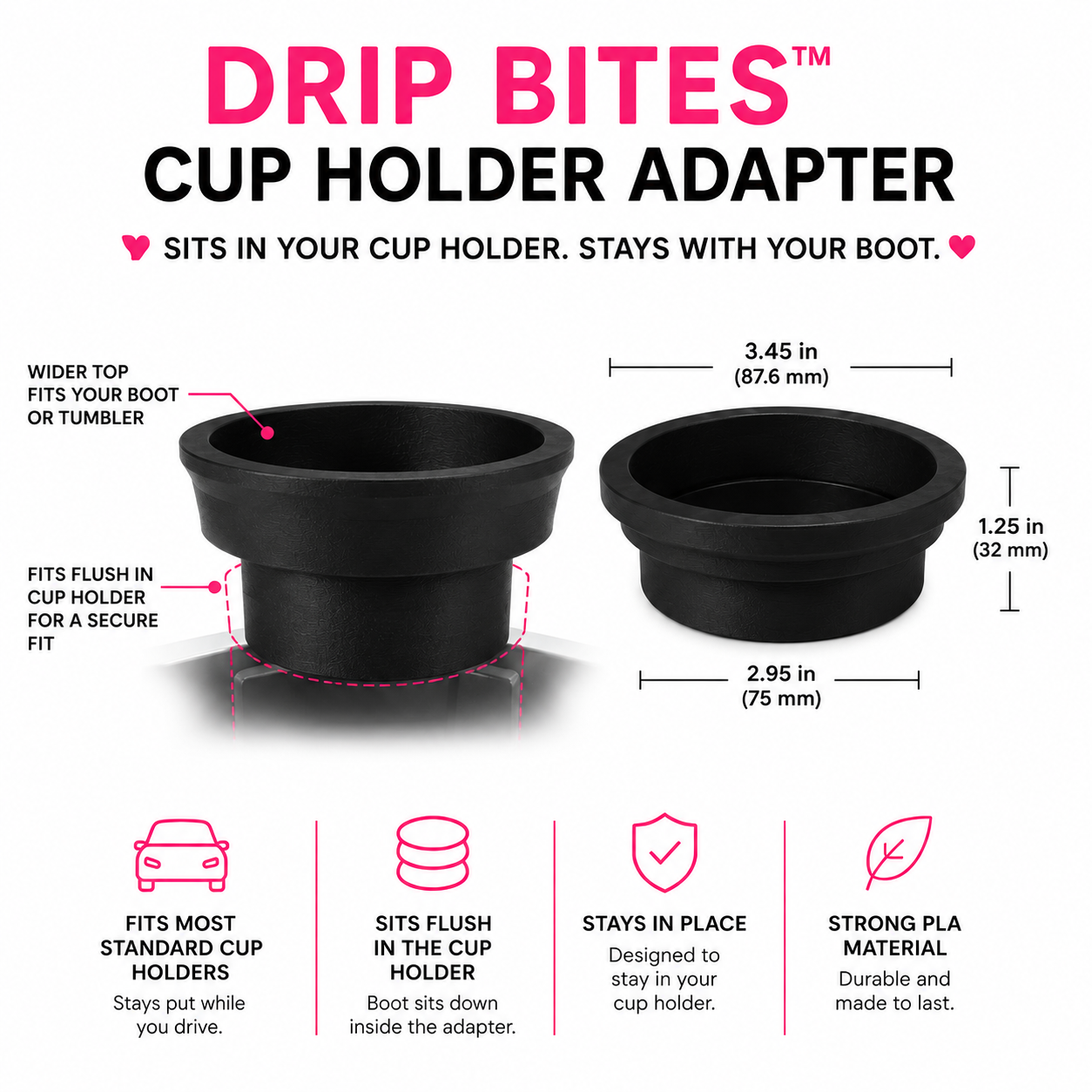 DRIP BITES Cup Holder Adapter for Tumbler Boots